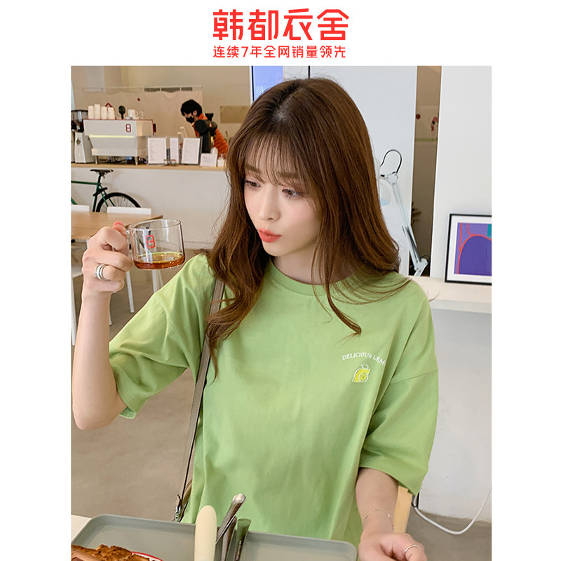 韩都衣舍旗舰店韩版宽松潮ins t恤 韩都衣舍敏丽T恤