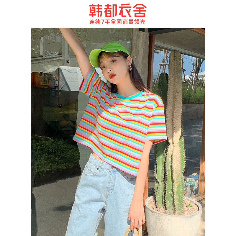 韩都衣舍2020年夏装新款宽松女t恤 韩都衣舍敏丽T恤