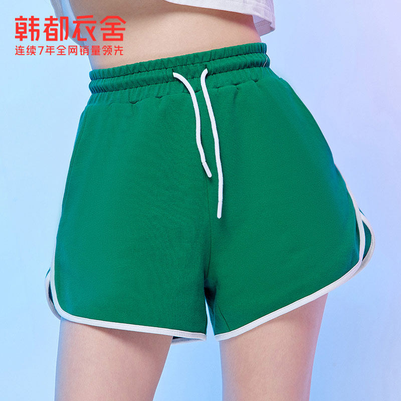 韩都衣舍撞色休闲运动短裤女休闲裤 韩都衣舍休闲裤
