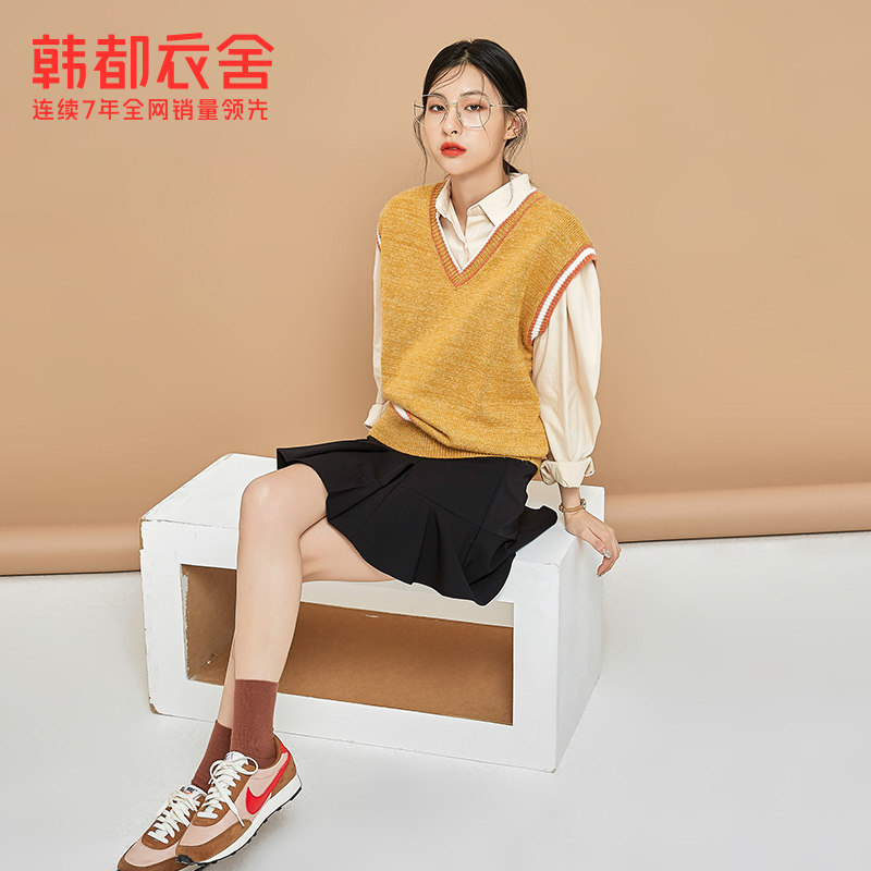 韩都衣舍2020秋装新款潮流毛衣开衫 韩都衣舍毛针织衫