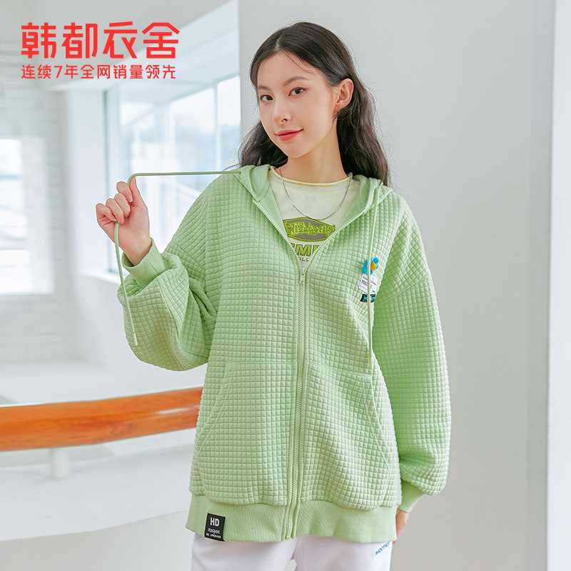 韩都衣舍2022春装新款女ins棒球服 韩都衣舍短外套