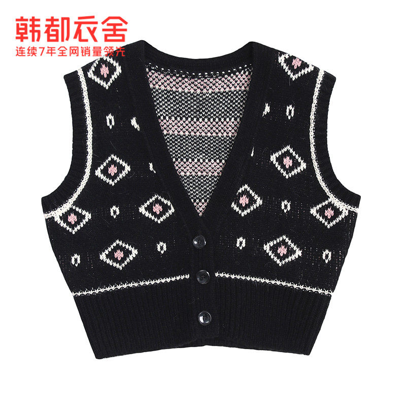 韩都衣舍2020秋新款宽松日系女马甲 韩都衣舍马夹