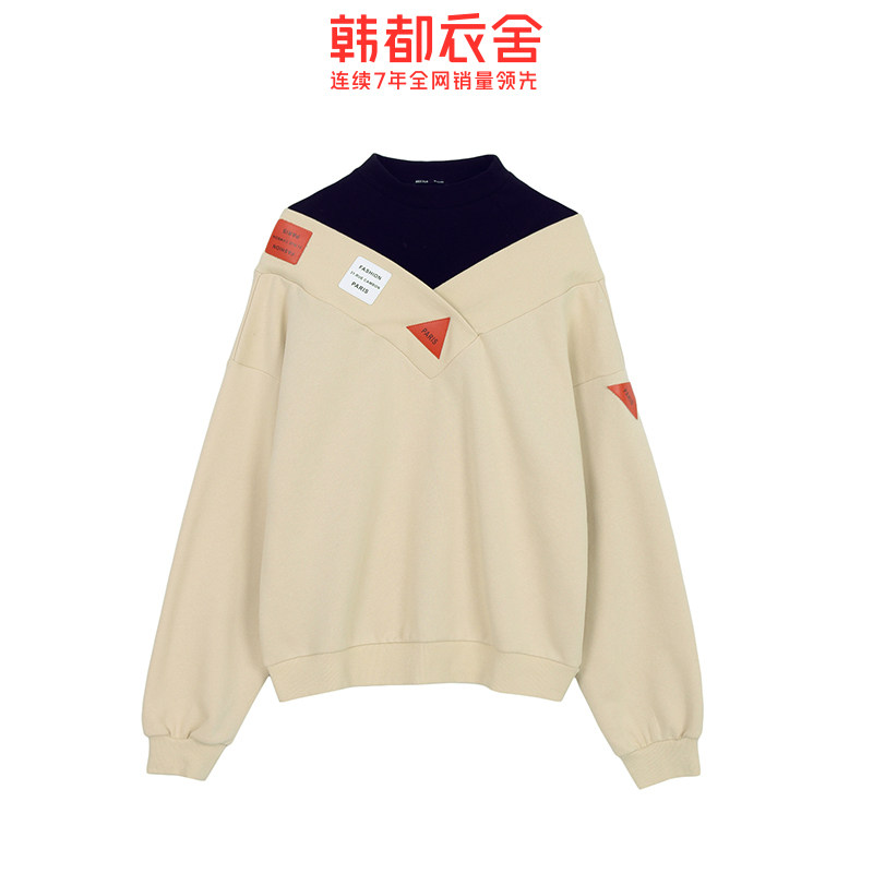 韩都衣舍韩版2020新品拼接长袖卫衣 韩都衣舍敏丽卫衣/绒衫