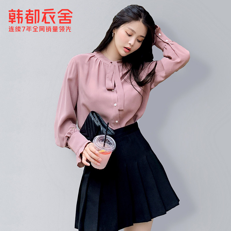 韩都衣舍2020秋季新款法式小众衬衫 韩都衣舍衬衫