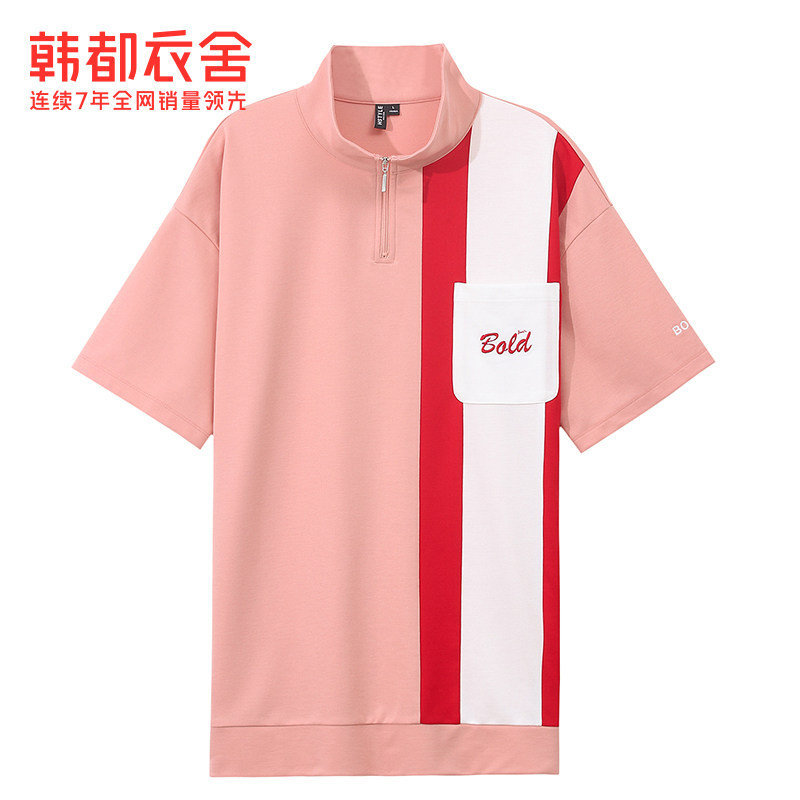 【明星同款】韩都衣舍夏新款立领t恤 韩都衣舍T恤