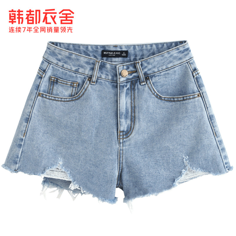 韩都衣舍2020夏新款韩版薄款魭热裤 韩都衣舍牛仔裤