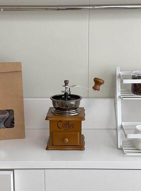 中古风桌面摆件手磨咖啡机模型覆古高级感小众装饰品氛围吧台布置