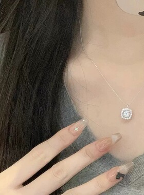 999足银小方糖项链女轻奢高级感