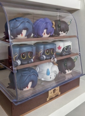 叠叠乐收纳盒世界之外高透手办公仔Q版潮玩盲盒防尘桌面创意摆件