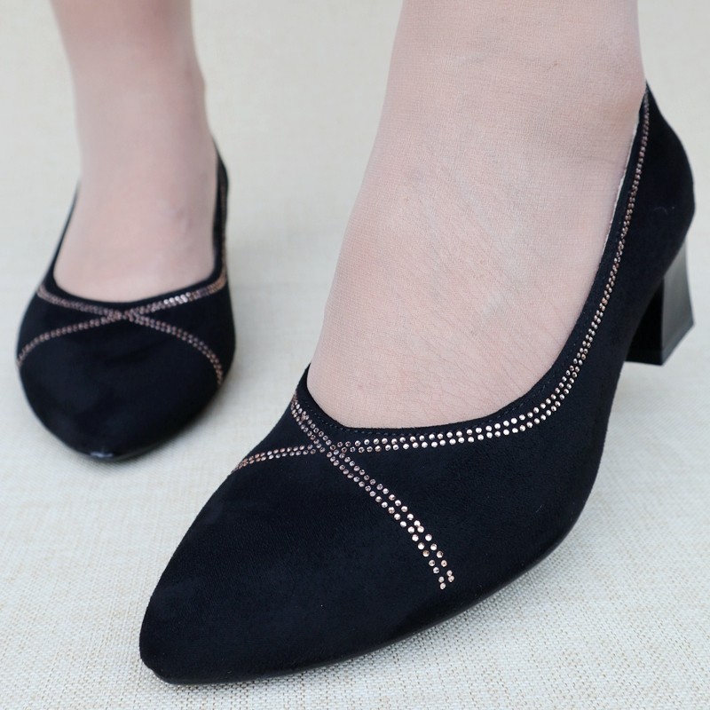 老北京布鞋女高跟鞋中跟黑色百搭工作鞋时尚款软底尖头中年妈妈鞋,淘宝优惠券,粉丝福利购,淘宝优惠卷
