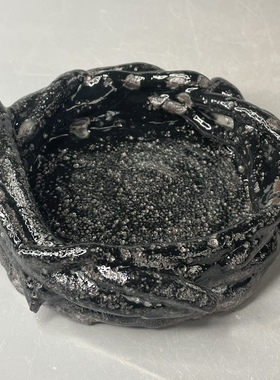 鸟巢陶瓷杯托壶承手工创意礼品茶杯茶具烟缸摆件志野釉料日式文艺