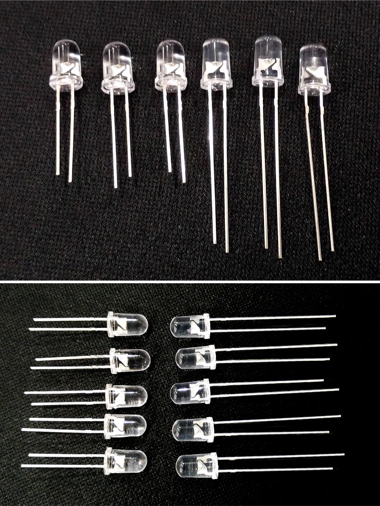 F3/5MM透明白发粉红蓝黄绿橙白冰蓝紫 LED发光二极管指示灯珠高亮-图2