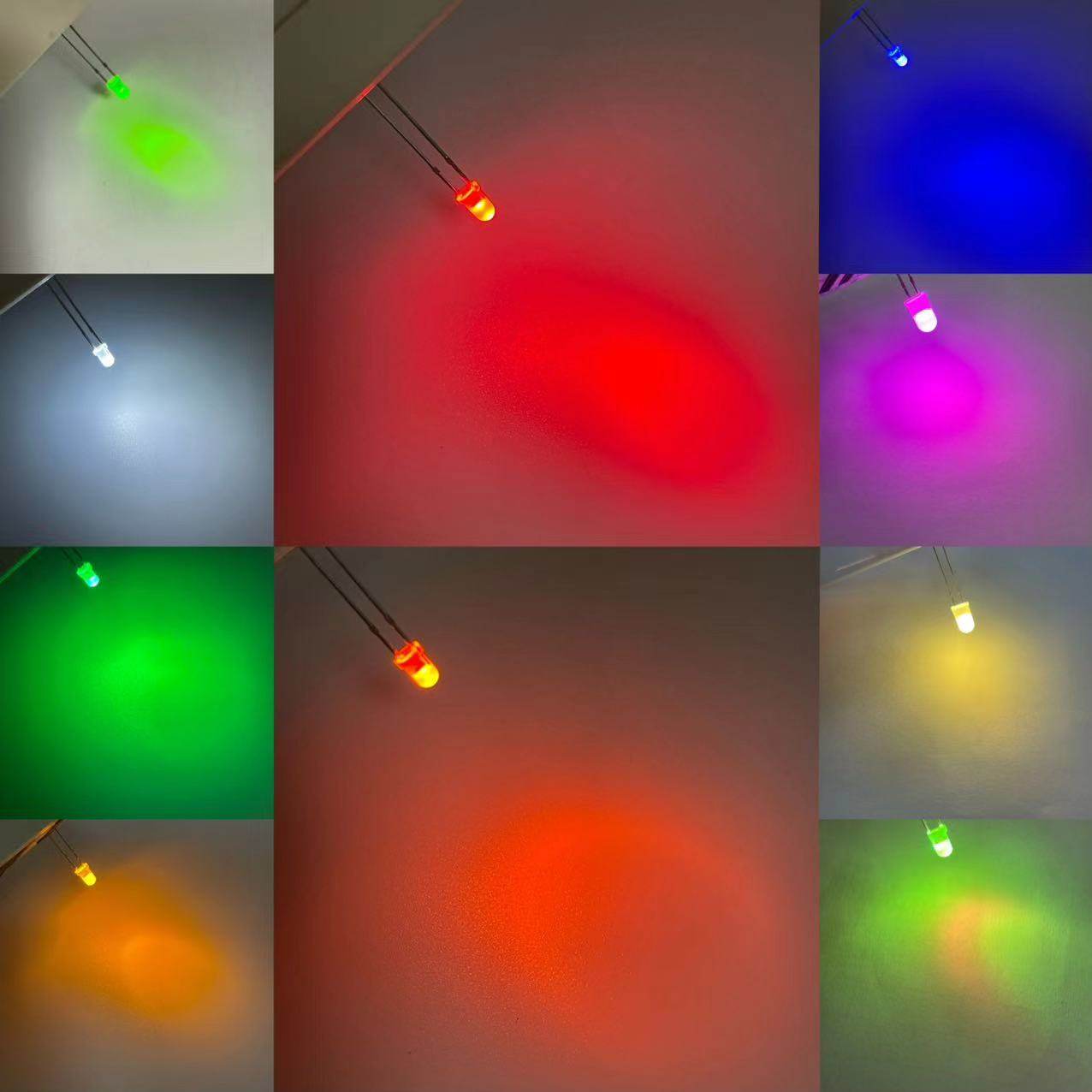 高亮F5MM圆头带色雾状有边红橙黄绿蓝白粉七彩 LED发光二极管灯珠,淘宝优惠券,粉丝福利购,淘宝优惠卷