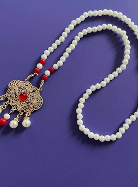 汉服项链儿童端午手工旗袍民族风宋风日常珍珠如意锁璎珞女生饰品