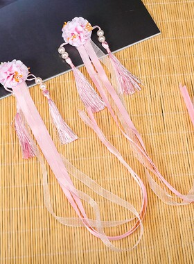 古风手工渐变绢花表演发饰品包邮