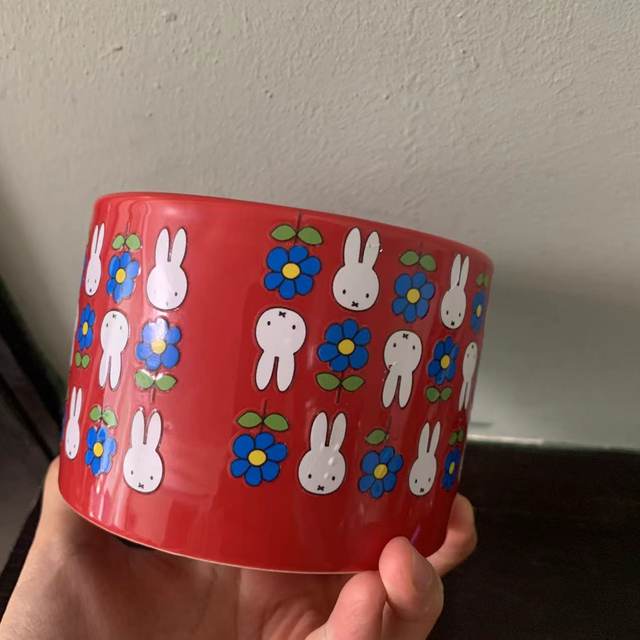 2 pieces of defective special offer Miffy rabbit ceramic storage can cute little rabbit decorative storage can