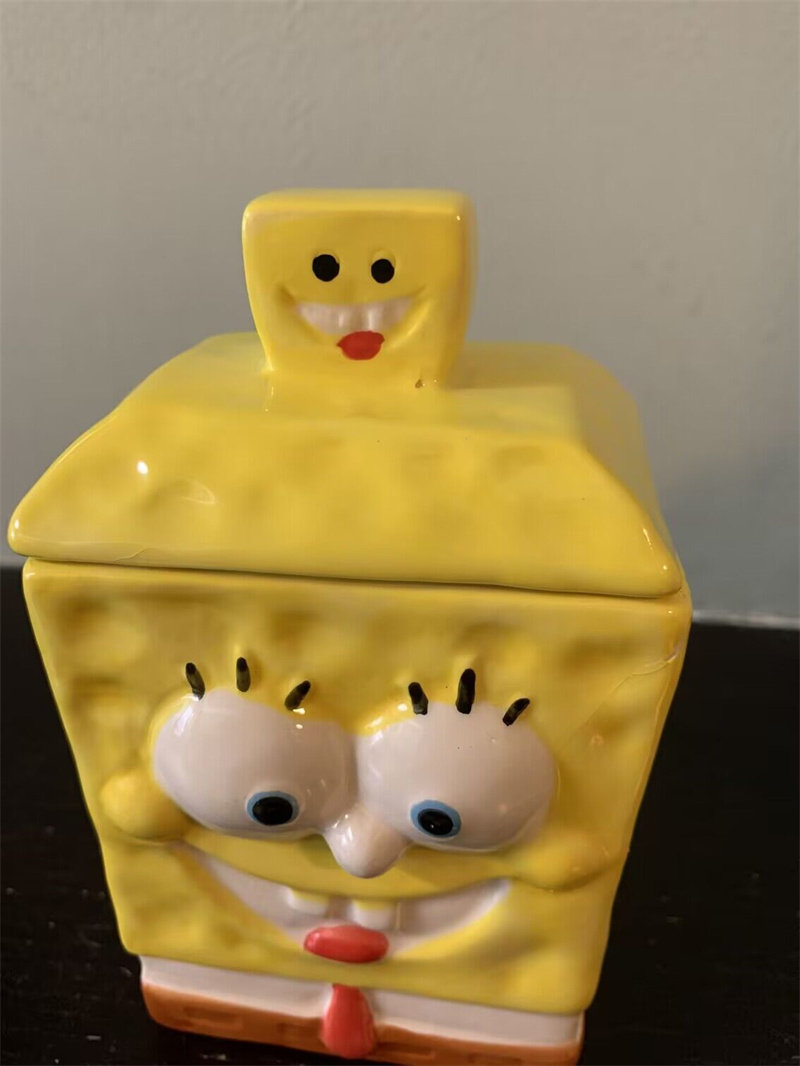 久物 有瑕疵手绘海绵宝宝系列储物罐陶瓷罐子儿童派大星好朋友,淘宝优惠券,粉丝福利购,淘宝优惠卷