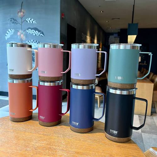 新款tyeso橡树软木底汽车杯直身杯304不锈钢办公杯保温杯马克杯子 - 图3