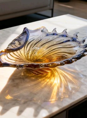 设计师款纯手作琉璃果盘摆件