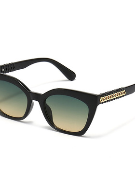 跨境外贸新款摩登复古方平顶太阳镜风街拍潮流沙滩太阳镜