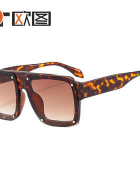 方型大框休闲气质男女士太阳镜彩色镜片潮男女装饰墨镜6109