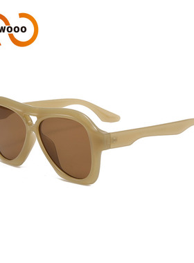 两个圈 欧美新款双梁时尚复古太阳镜男女个性ins朋克墨镜T1228