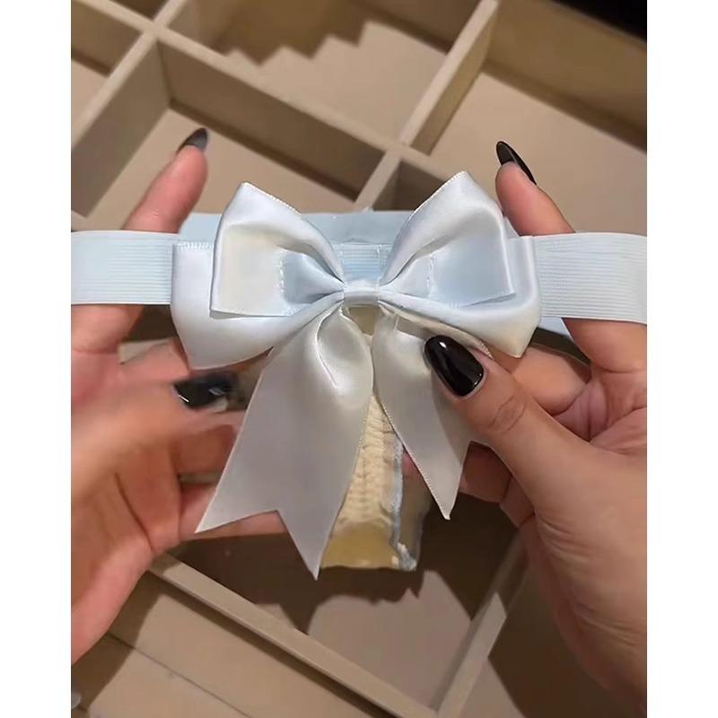 绯色浪漫 性感交叉带子蝴蝶结美臀内裤女纯棉裆可爱女士 - 图1