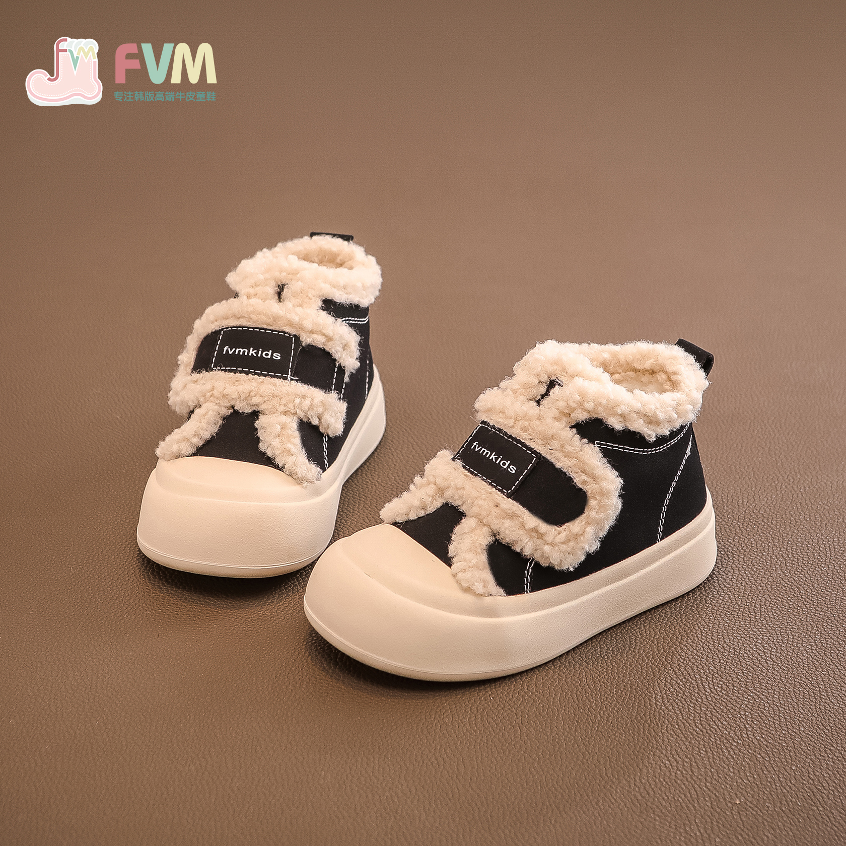 【断码清仓】女童鞋子儿童运动板鞋2024新款秋冬款毛毛加绒大棉鞋 - 图0