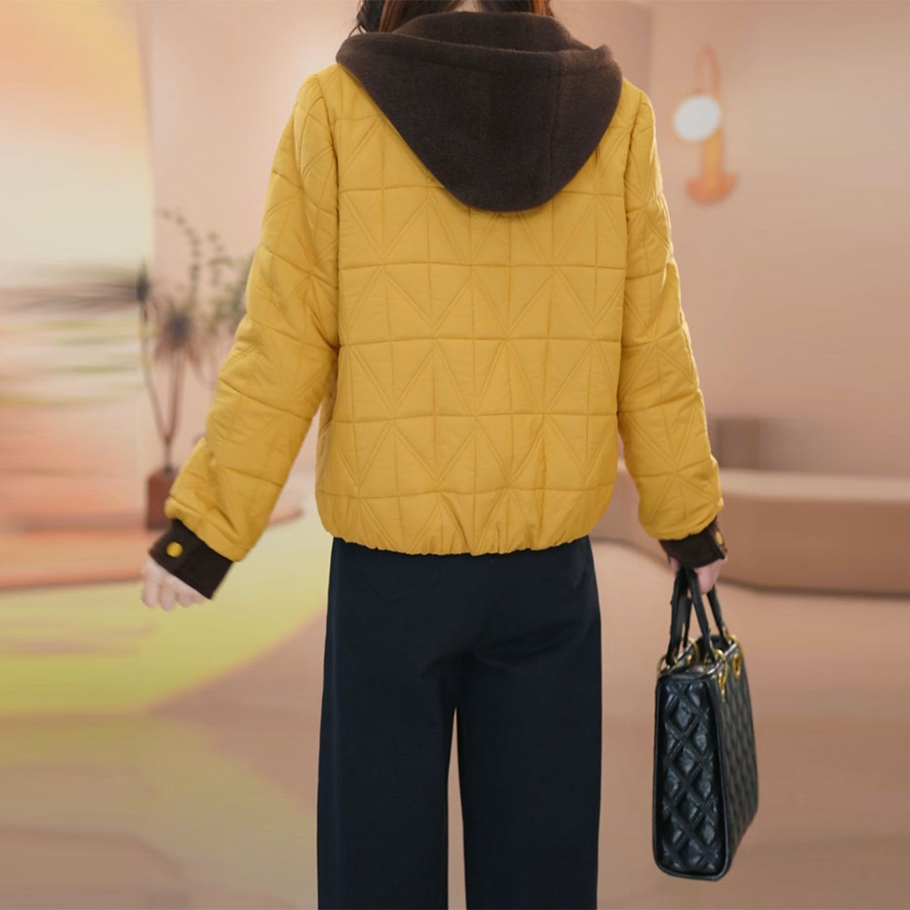 洋气简约轻薄连帽棉服女2025年冬季休闲显瘦减龄遮肉百搭保暖外套,淘宝优惠券,粉丝福利购,淘宝优惠卷