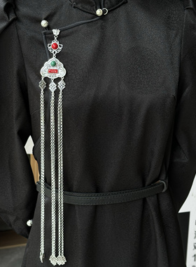 蒙古元素民族特色超长流苏胸挂压襟胸针藏式腰带挂件蒙古袍配饰