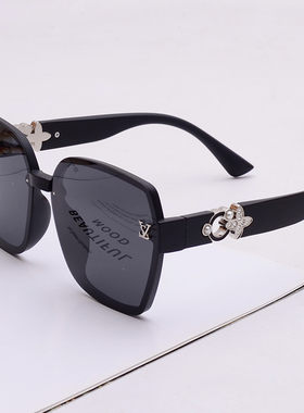 韩版紫色珍珠偏光墨镜