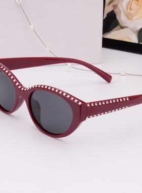 猫眼带钻显瘦偏光小脸太阳镜女