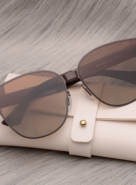 韩版圆形女款偏光太阳镜