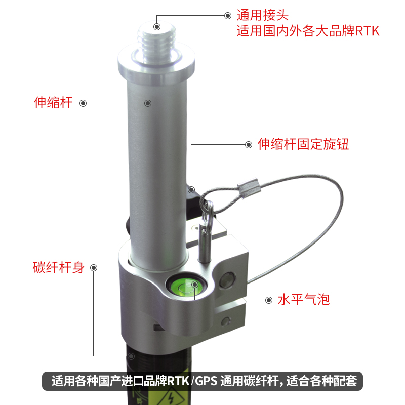 RTK对中杆GPS碳纤杆中海达思拓力华测原装通用测量杆手薄托架 - 图0