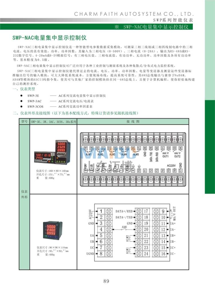 昌晖SWP-NAC-3E 3AC 3COS-C901 C903-020电量集中显示控制仪表-图0