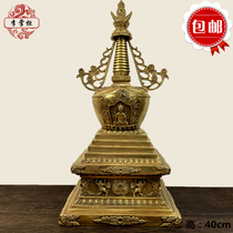 Li Dispensers Tibetan Concealed Pyramid of Nepal Tibetan Buddha Tower Large Pure Bronze Sheerlita Swing Piece Square Tower Buddha Hall Swing Piece