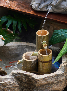 水月观世音流水摆件花园装饰造景