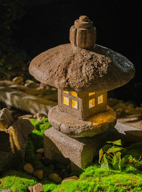 太阳能庭院仿古石灯笼微景观