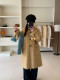 Bear's store 150 small Korean style college style horn buckle double-sided mid-length coat for women