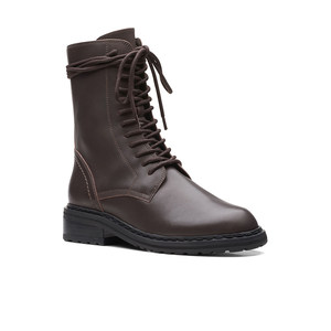 clarks其乐马丁靴女秋冬新款高筒英伦风拉链长靴 Tilham Lace直邮