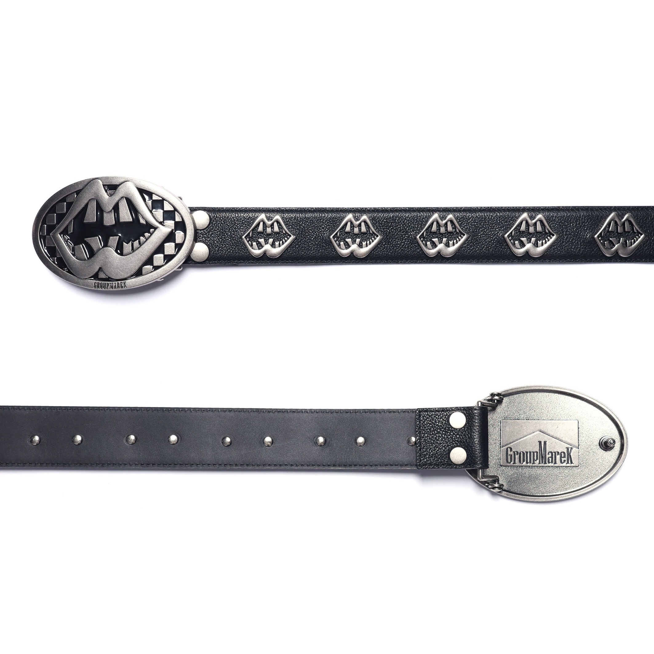 PAPR 古银做旧头层油蜡牛皮嘴唇皮带 - 图0