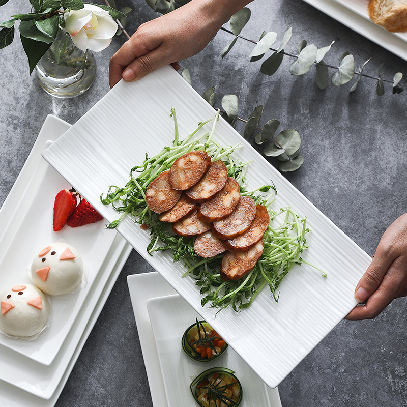 寿司盘子陶瓷日式长方形菜盘家用创意点心蛋糕碟子牛排碟西餐餐具