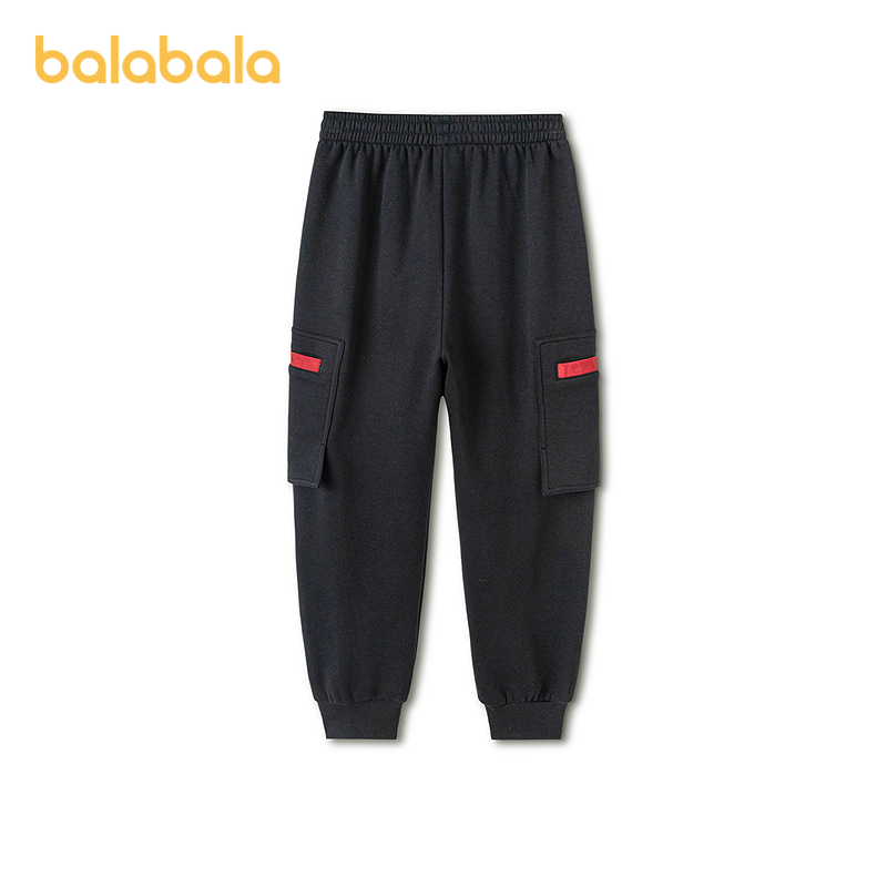 巴拉巴拉童装儿童拜年服裤子男童2025年新款春秋装加绒红运动长裤 - 图1