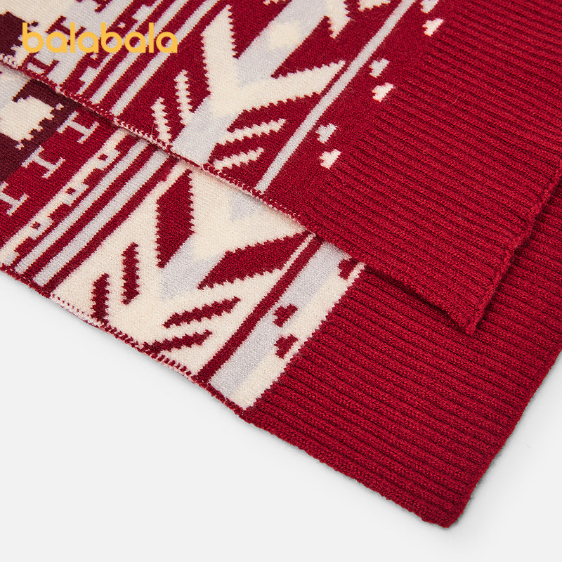 巴拉巴拉balaOne儿童围巾女童提花图案舒适保暖2025新款新年时尚,淘宝优惠券,粉丝福利购,淘宝优惠卷