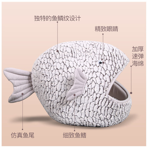 丑萌猫窝网红猫舍四季通用猫屋封闭式小猫冬季保暖睡袋窝猫咪用品 - 图2