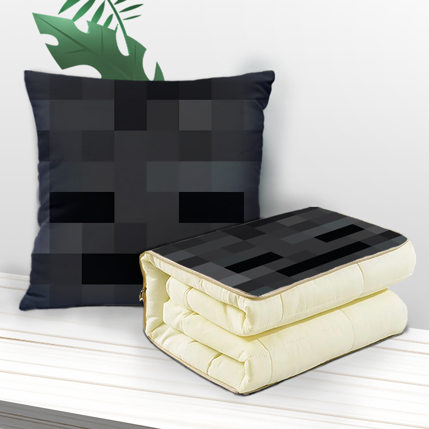 我的世界头像抱枕超软两用多功能空调被办公抱枕被子二合一被子 - 图1