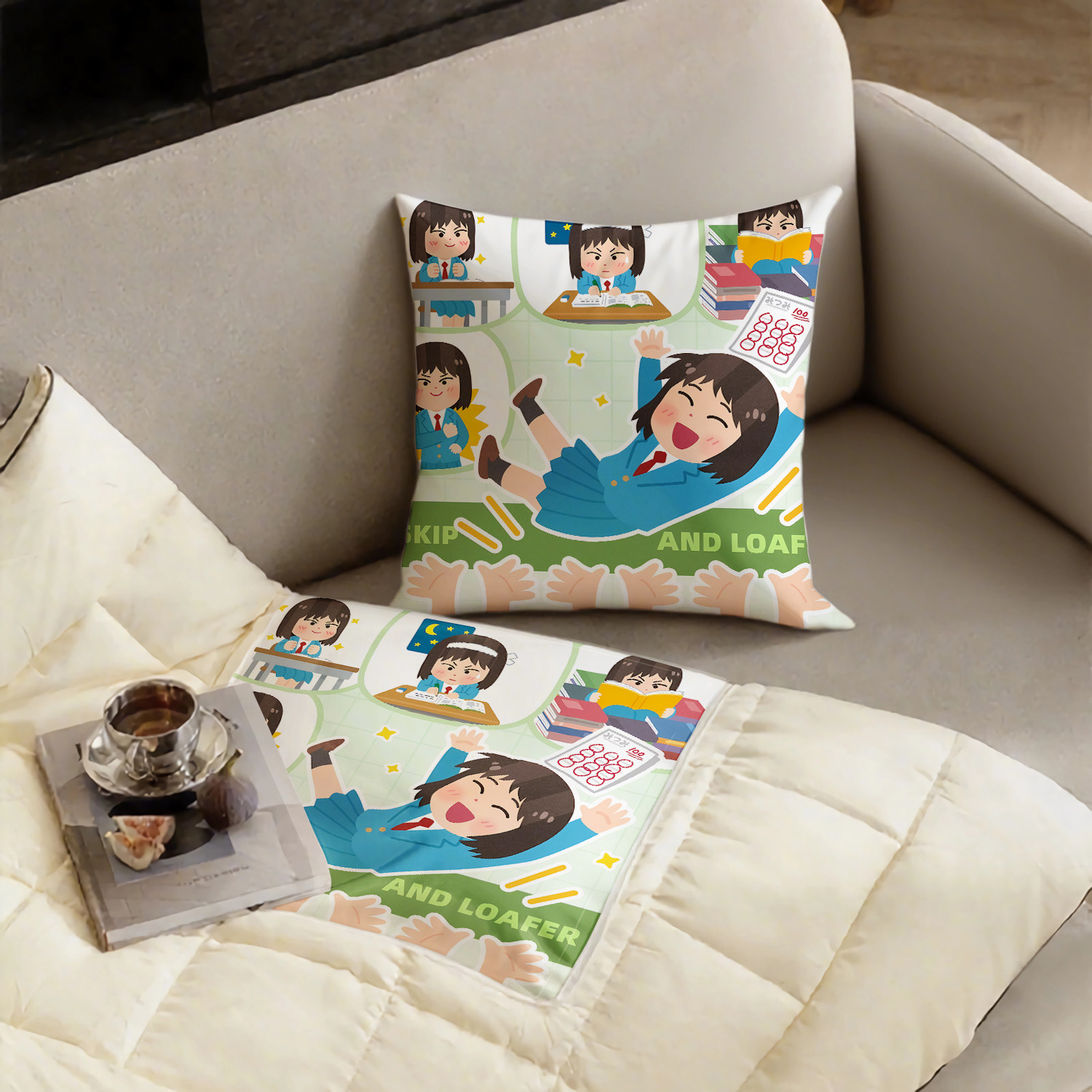 跃动青春抱枕超软两用多功能空调被办公抱枕被子二合一被子动漫,淘宝优惠券,粉丝福利购,淘宝优惠卷