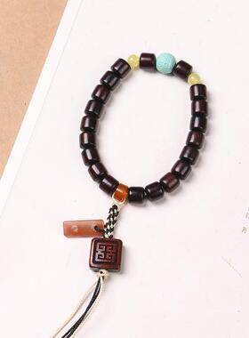 小叶紫檀匠心手作编织手持【步步生莲】吉祥如意文玩古风女款手串