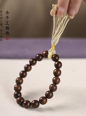 原创国潮手编绳文玩手持檀木紫檀木绿檀念珠手捻绕指柔解压手串