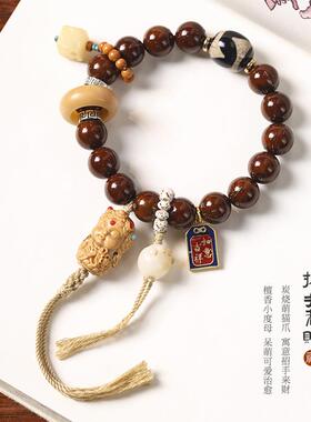 原创手作 国潮文艺复古民族风手编麻绳财源度母男女手腕文玩手持